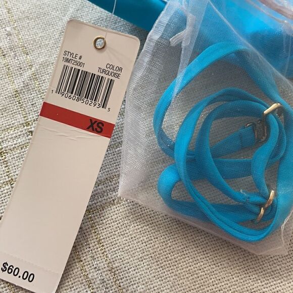 ANNE COLE Turquoise Twist-Front Ruched Tankini Top X-SMALL NWT - Picture 13 of 13